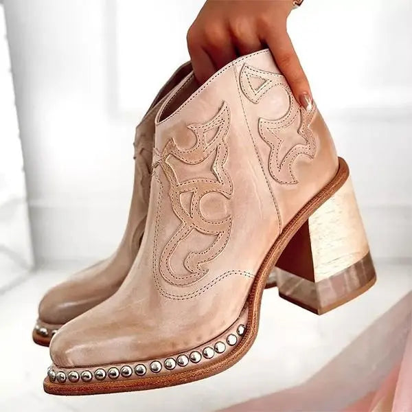 VIRGINIA™ | BOTAS DE PIEL BORDADAS
