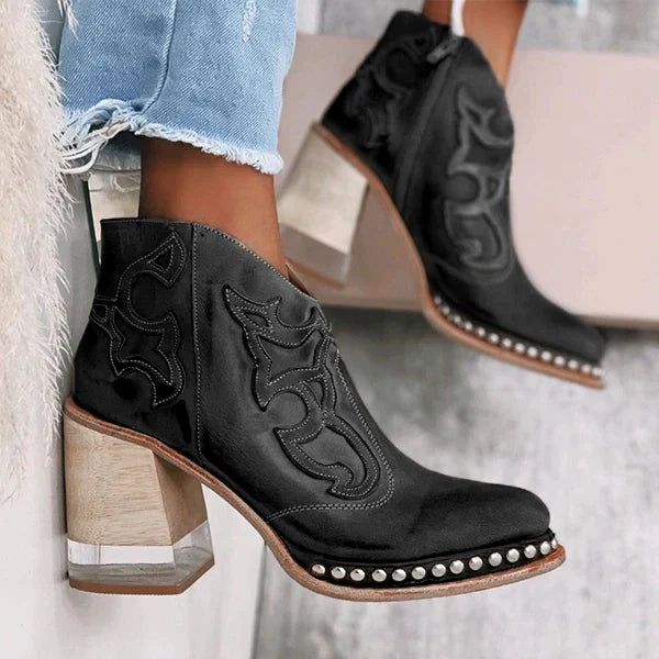 VIRGINIA™ | BOTAS DE PIEL BORDADAS