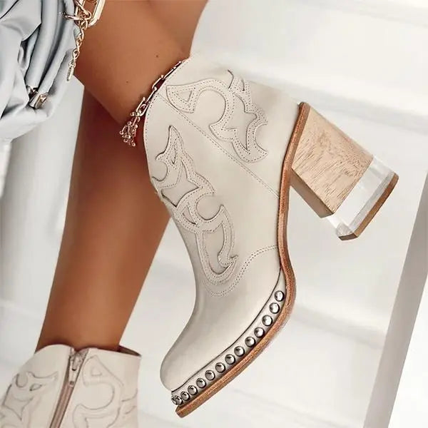 VIRGINIA™ | BOTAS DE PIEL BORDADAS
