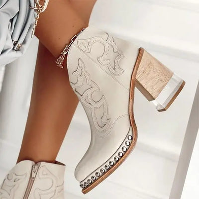 VIRGINIA™ | BOTAS DE PIEL BORDADAS