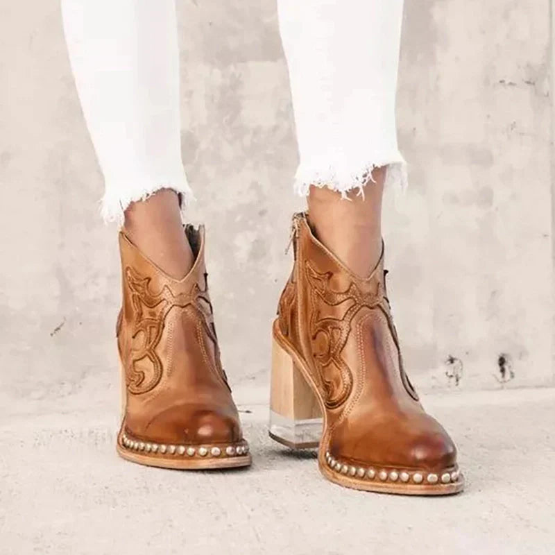 VIRGINIA™ | BOTAS DE PIEL BORDADAS