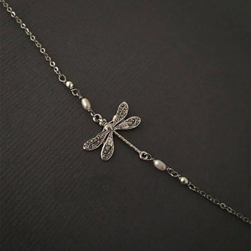 ✨Tobillera Libélula Glamour en Plata con Perla✨