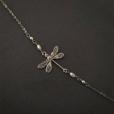 ✨Tobillera Libélula Glamour en Plata con Perla✨