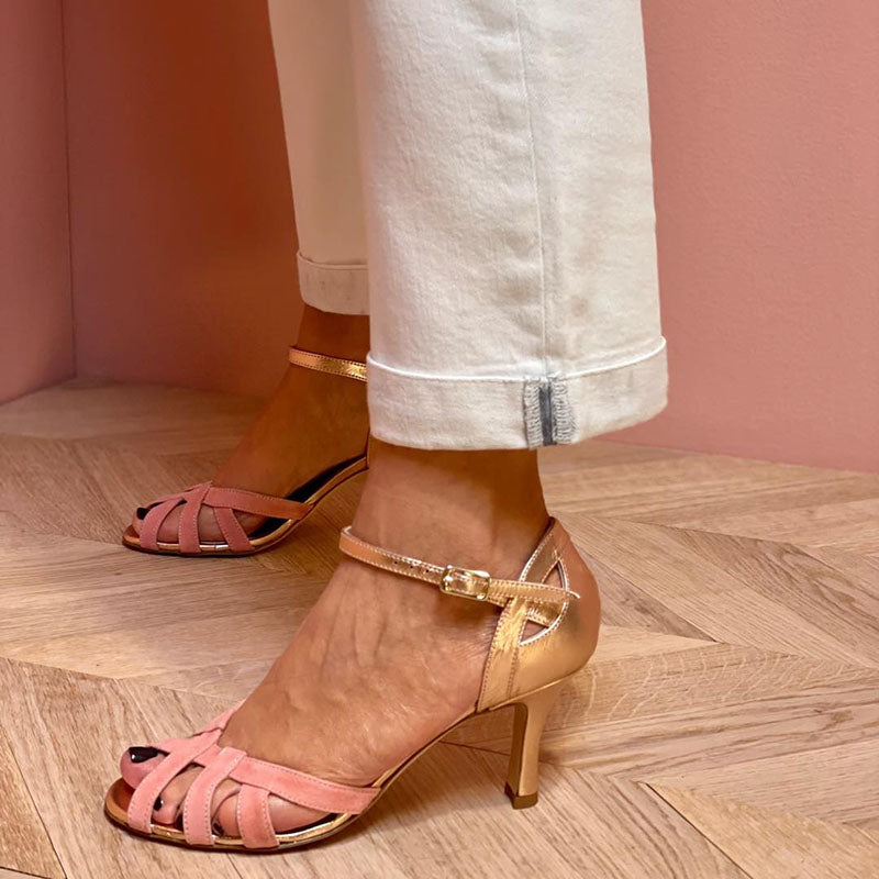 CÓRDOBA | TACÓN EN ORO ROSA PARA MUJER