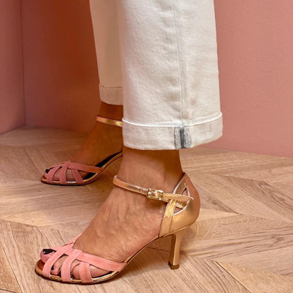 CÓRDOBA | TACÓN EN ORO ROSA PARA MUJER